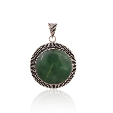 Natural Green Onxy Round Shaped Stone Pendand for Women & Girls