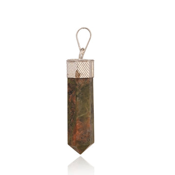 Unakite Crystal Point Pendant