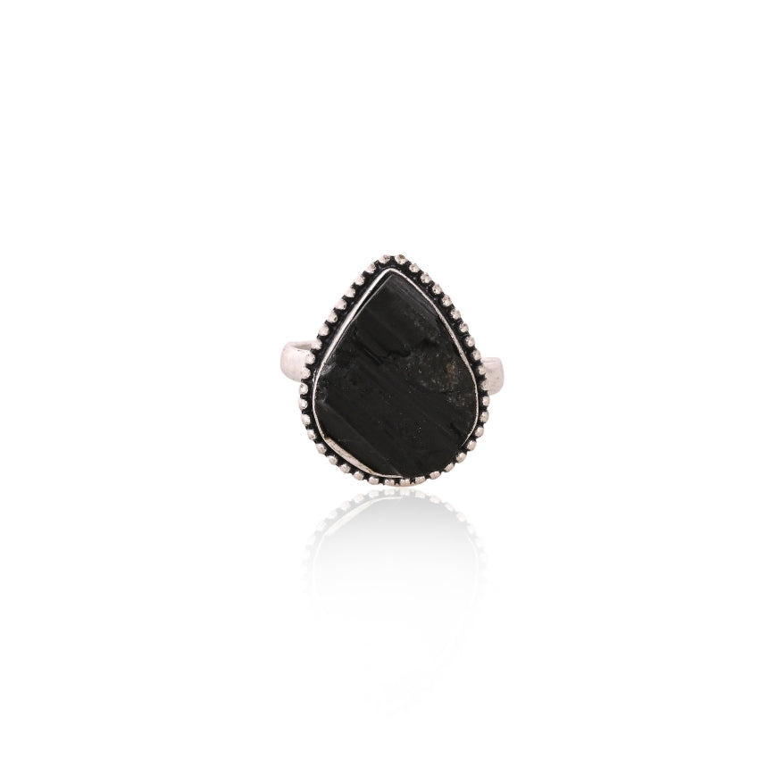 Natural Black Tourmaline Ring for Men & Women