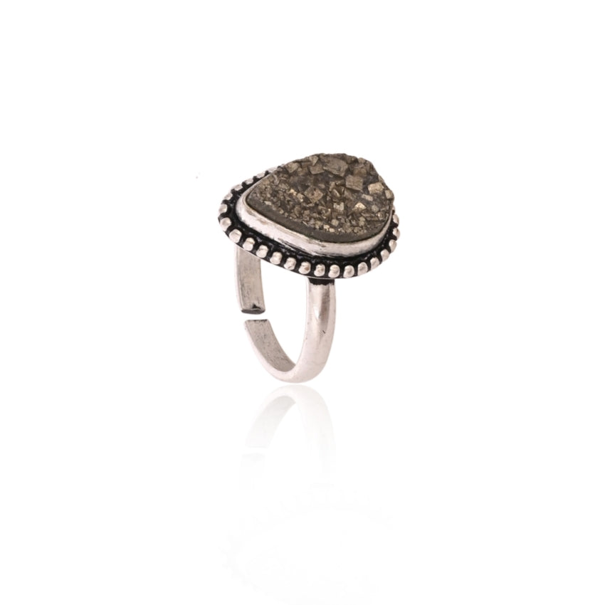 Natural Raw Pyrite Ring for Women