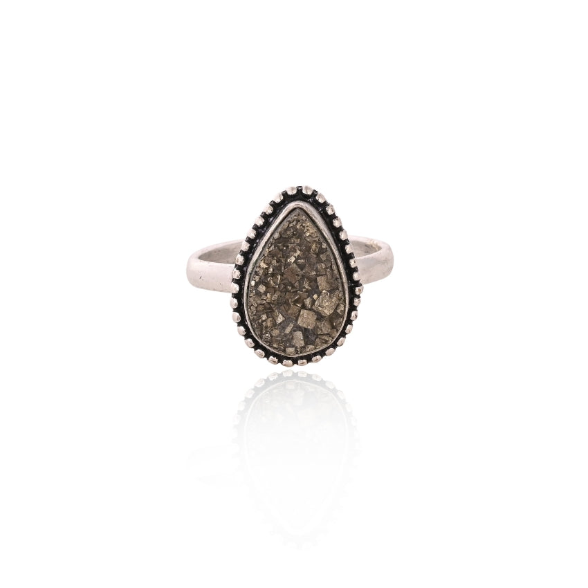 Natural Raw Pyrite Ring for Women