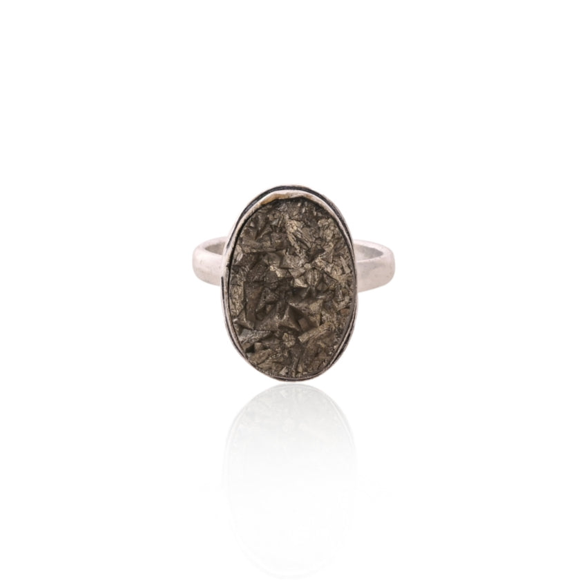 Natural Raw Pyrite Ring for Men