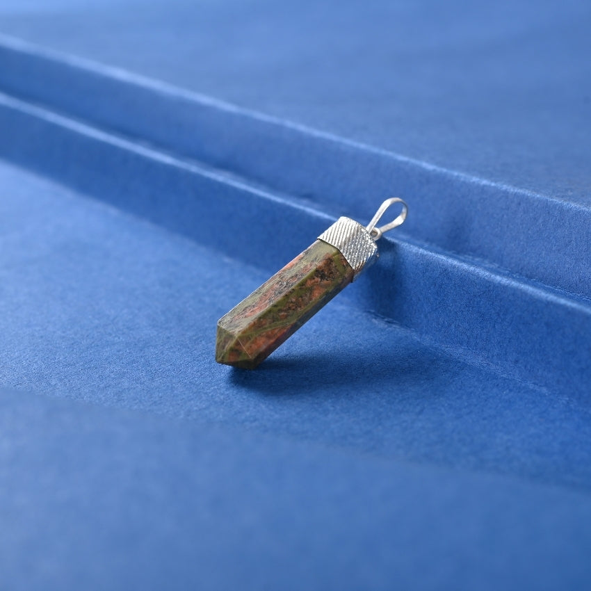 Unakite Crystal Point Pendant