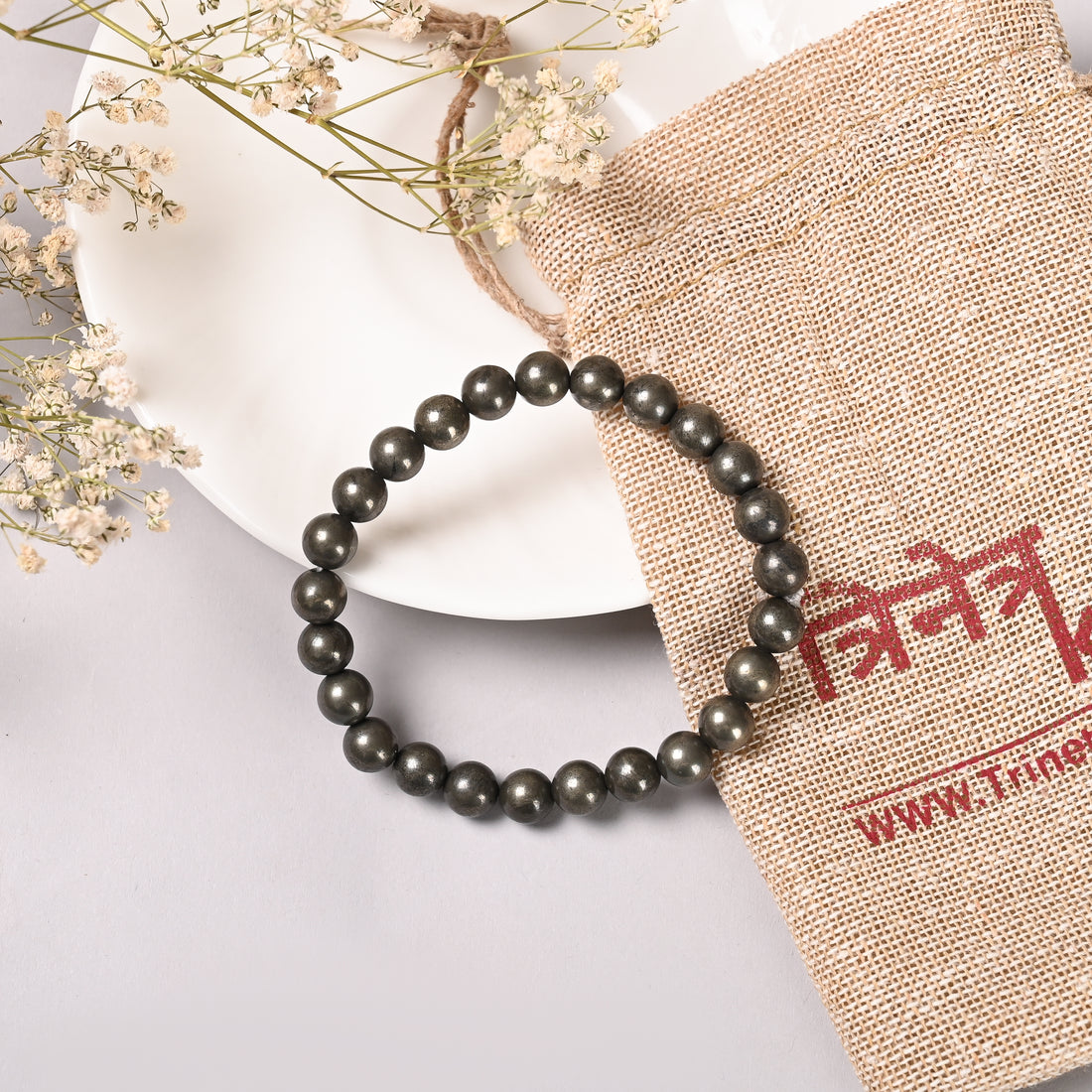 Natural Pyrite Bracelet, Handcrafted from Genuine Pyrite